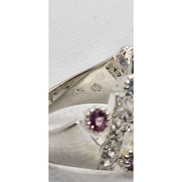 925 STERLING SILVER WITH MORGANITE, IOLITE & GOSHENITE RING SIZE 8 - Picture 6 of 6
